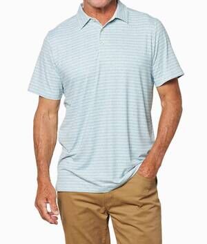 NEW TOES ON THE NOSE clubhouse polo in sea geo